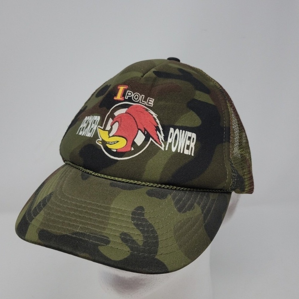 Cobra Woody Woodpecker I Pole Pecker Power Camo Trucker Hat Snapback Mesh Cap